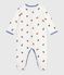 Pyjama bébé en velours imprimé blanc MARSHMALLOW/blanc MULTICO