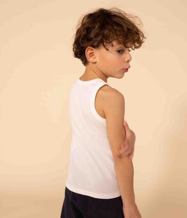 PETIT BATEAU - Lot de 2 débardeurs blancs petit garçon