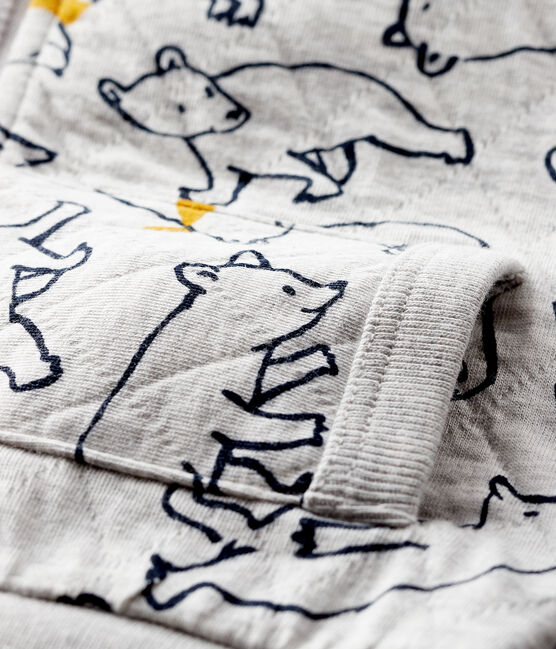 Sweatshirt à capuche bébé garçon gris BELUGA/blanc MULTICO