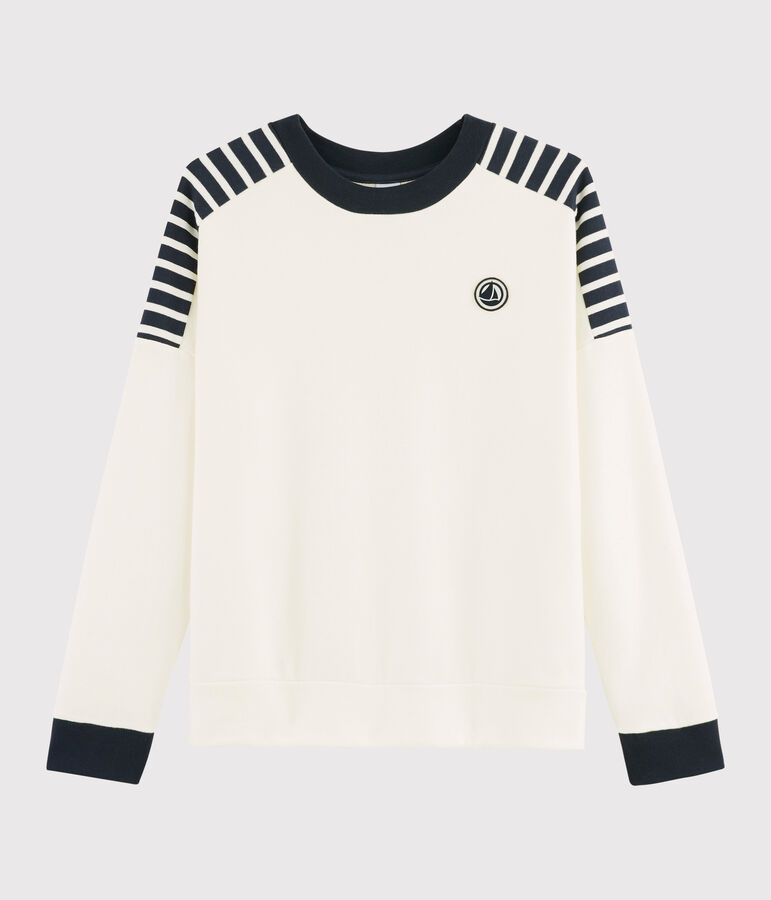 Sweat shirt Femme blanc/bleu