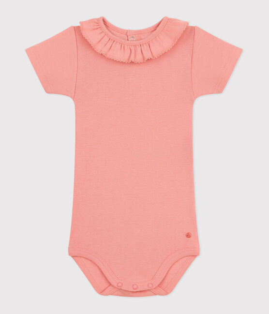 Body à manches courtes bébé en coton uni orange ABRICOT