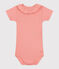 Body à manches courtes bébé en coton uni orange ABRICOT