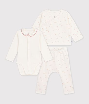 Ensemble bébé en coton à col imprimé à fleurs