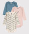 Lot de 3 bodies manches longues fleur bébé en coton variante 1