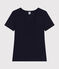 Tee-shirt l'Iconique manches courtes en côte unie femme bleu SMOKING