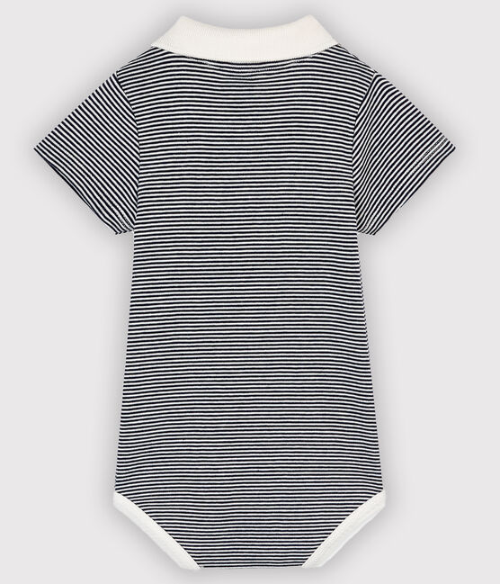 Body col polo rayé bébé garçon bleu SMOKING/blanc MARSHMALLOW