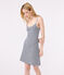 Nuisette en coton rayé femme bleu SMOKING/blanc MARSHMALLOW