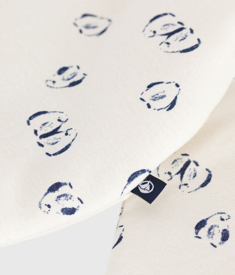 Combinaison ouatin&eacute;e b&eacute;b&eacute; en coton, imprim&eacute; pingouins bleu MILK/ SOIR