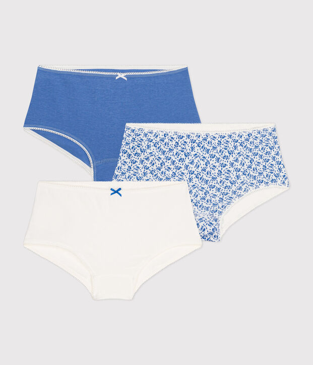 Lot de 3 shorties fleur en coton enfant multicouleur