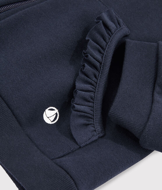 Sweatshirt à capuche enfant fille bleu SMOKING