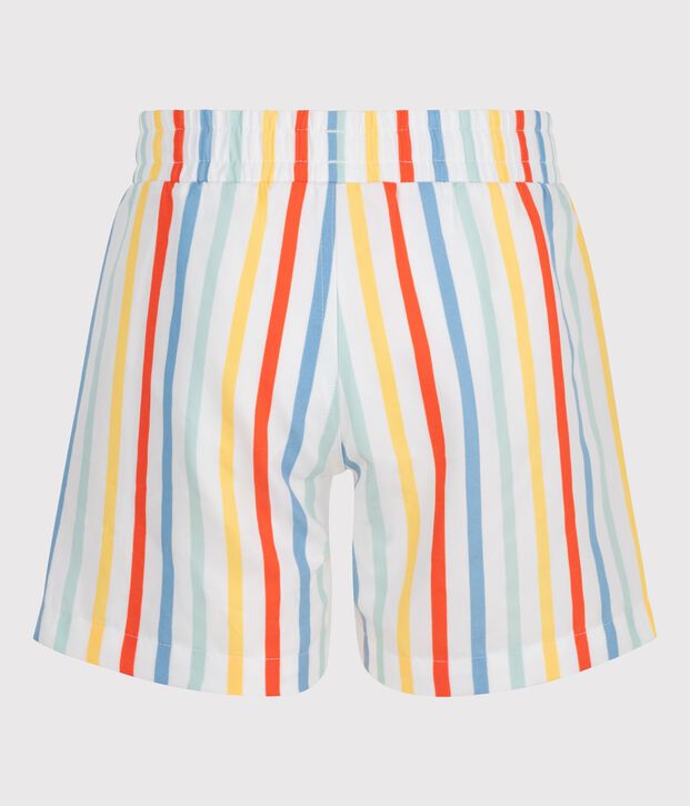 Short de bain enfant &agrave; rayures blanc/multicouleur