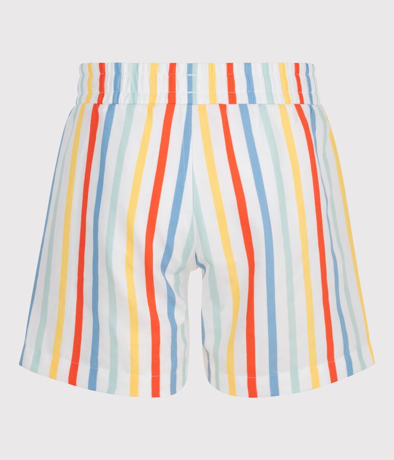 Short de bain enfant &agrave; rayures blanc MARSHMALLOW/blanc MULTICO