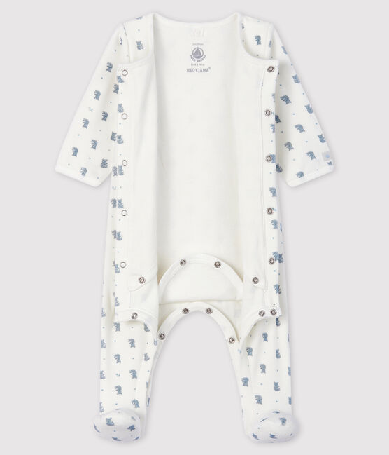 Bodyjama à imprimé koala bébé garçon en velours blanc MARSHMALLOW/blanc MULTICO