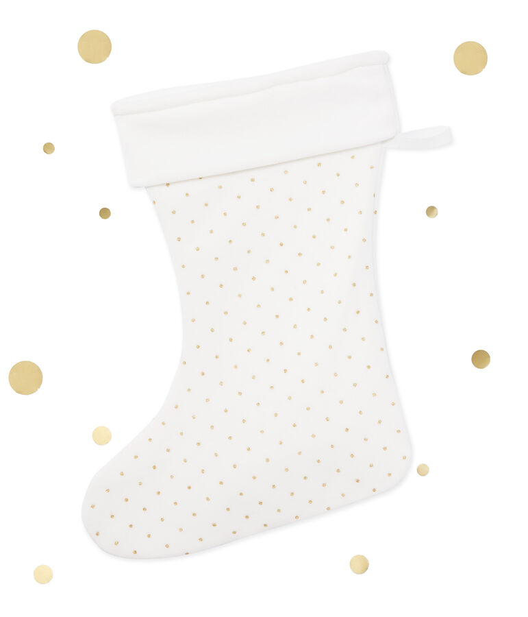 Chaussettes de No&euml;l fille blanc/jaune