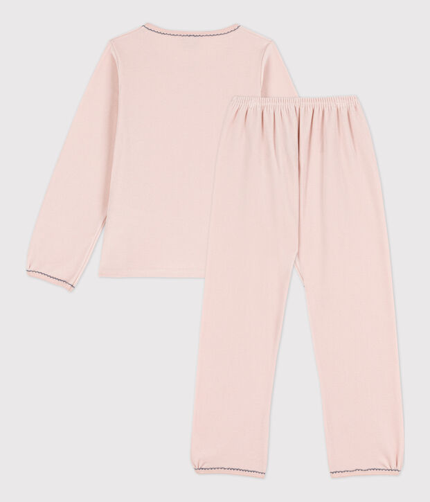 Pyjama petite fille en velours rose