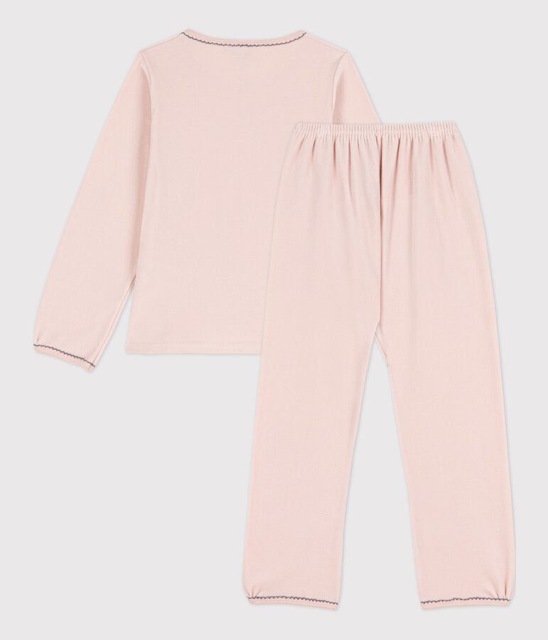 Pyjama petite fille en velours rose SALINE