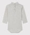 Body manches longues col roulé bébé mixte gris BELUGA CHINE