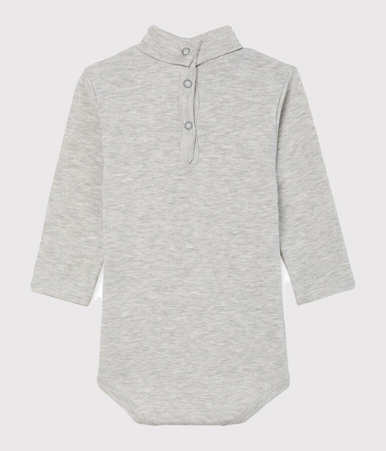 Body manches longues col roul&eacute; b&eacute;b&eacute; mixte gris