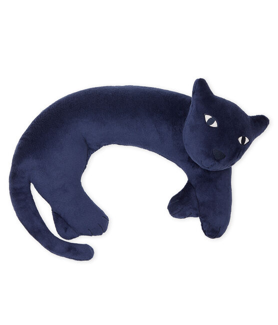 Coussin panthère en velours bleu MEDIEVAL
