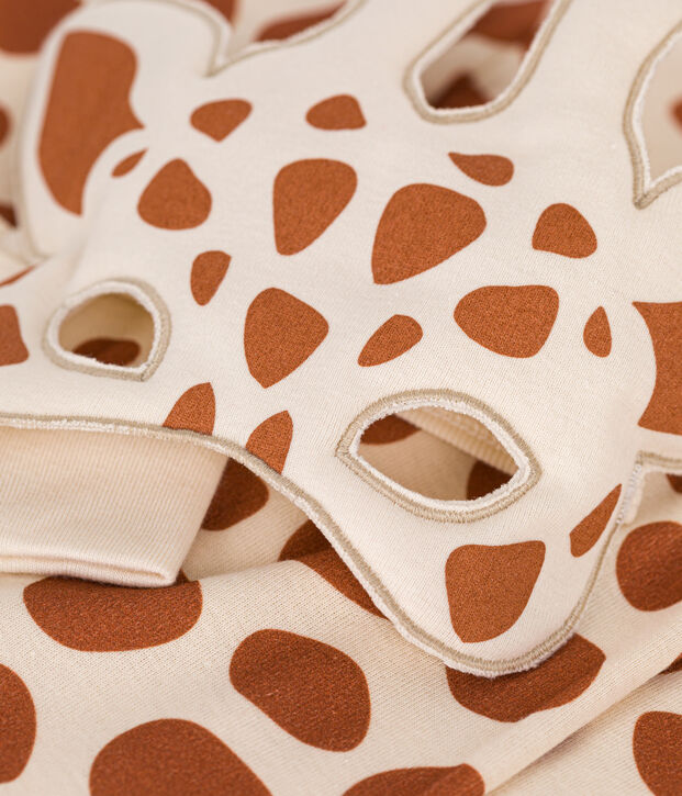 Pyjama d&eacute;guisement girafe en coton enfant &eacute;cru/marron