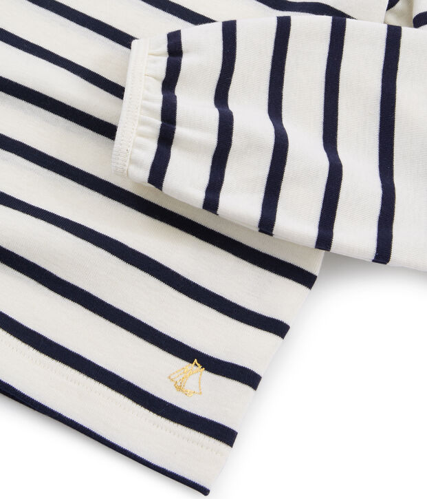 Tee shirt enfant fille blanc/bleu