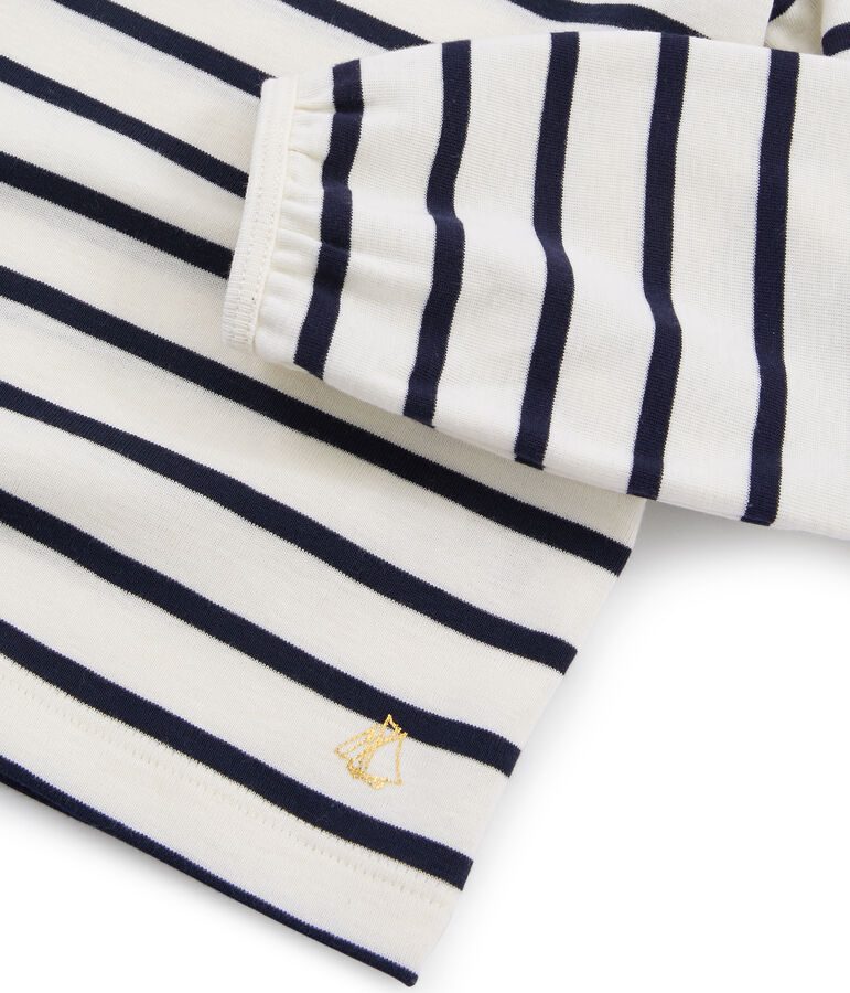 Tee shirt enfant fille blanc/bleu