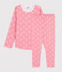 Pyjama jacquard chats petite fille en laine et coton