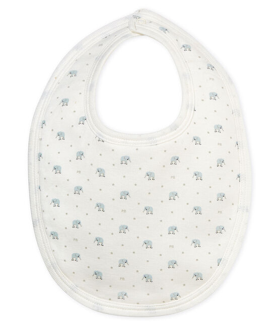 Bavoir bébé garçon imprimé blanc MARSHMALLOW/blanc MULTICO