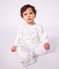 Pyjama b&eacute;b&eacute; en velours imprim&eacute; dragons blanc/multicouleur