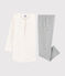 Chemise de nuit étoilée avec legging petite fille en tubique blanc MARSHMALLOW/gris ARGENT