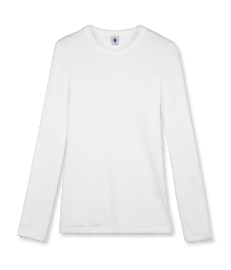 Tee shirt femme iconique en manche longues blanc ECUME