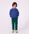 Pantalon droit enfant en velours vert fonc&eacute;