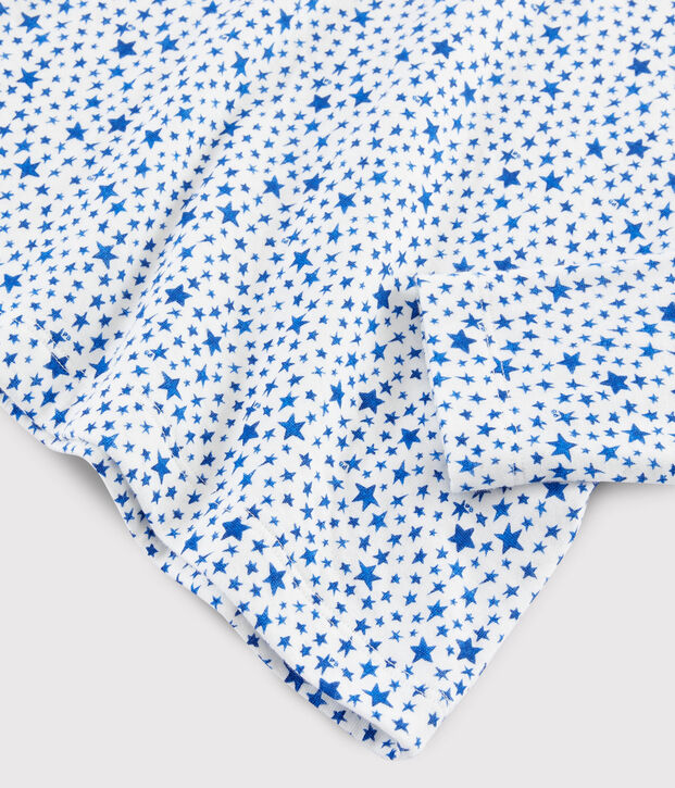 Pyjama &agrave; &eacute;toiles bleues petit gar&ccedil;on en tubique blanc/multicouleur