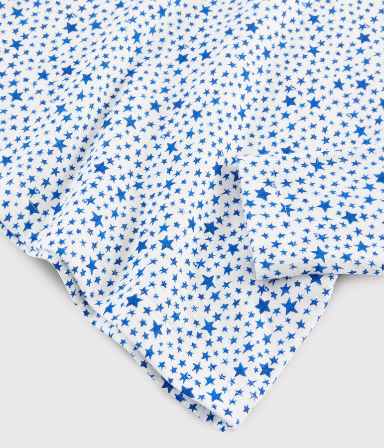 Pyjama &agrave; &eacute;toiles bleues petit gar&ccedil;on en tubique blanc/multicouleur