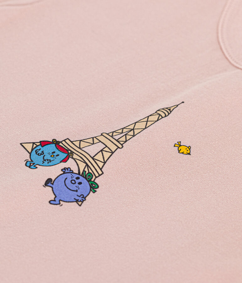 Tee-shirt Monsieur Madame en coton b&eacute;b&eacute; rose