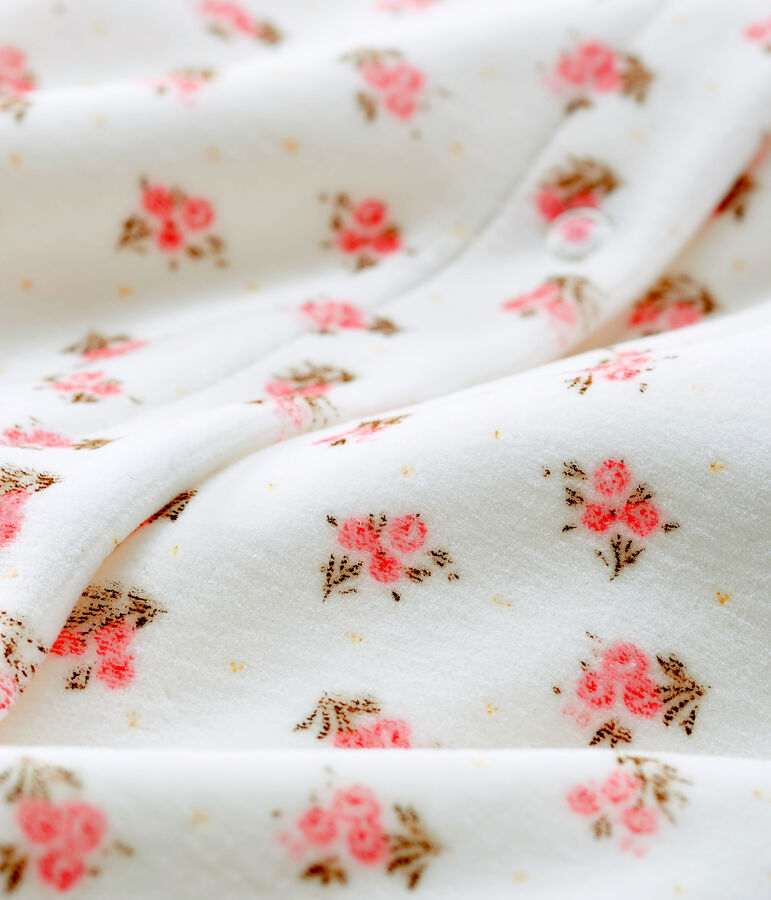 Bodyjama b&eacute;b&eacute; fille en velours blanc MARSHMALLOW/blanc MULTICO