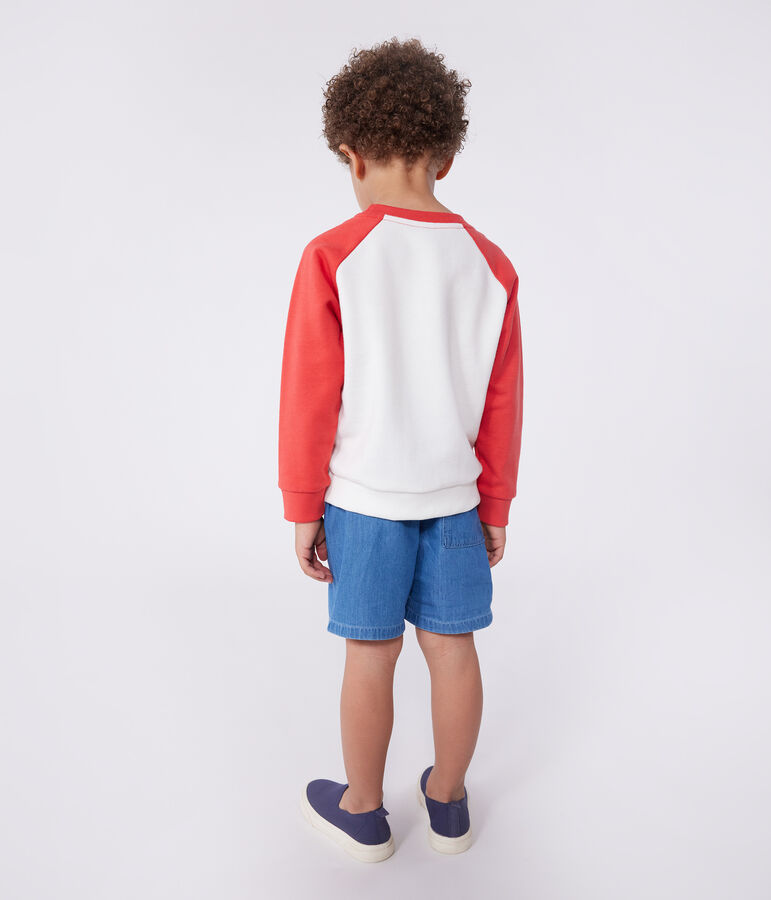 Sweatshirt enfant en coton imprim&eacute; rouge MARSHMALLOW/ SPI