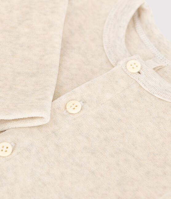Cardigan en velours bébé en coton beige MONTELIMAR CHINE
