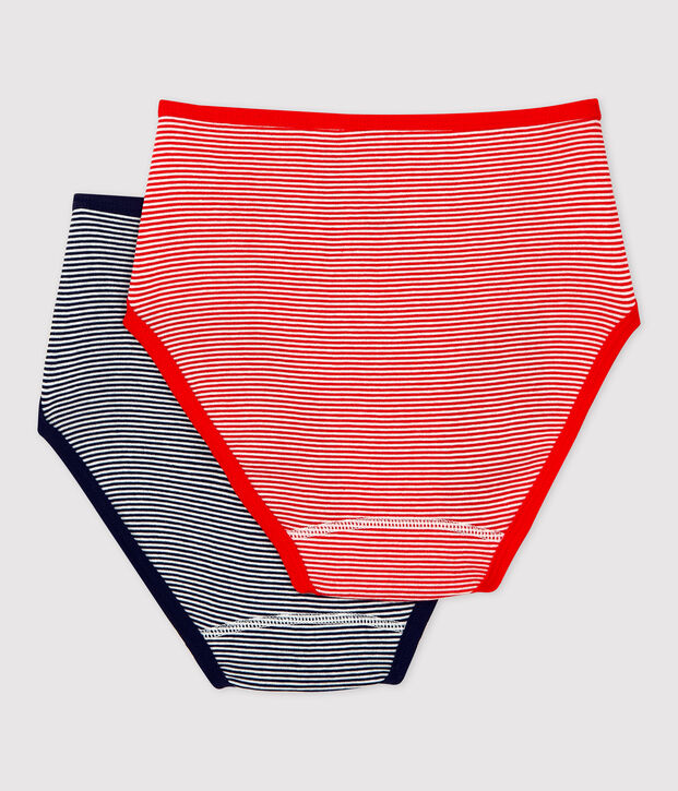 Lot 2 culottes taille haute en coton BIO Femme multicouleur