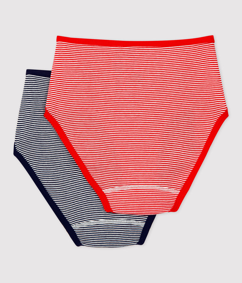 Lot 2 culottes taille haute en coton BIO Femme multicouleur