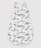 Gigoteuse toile de Jouy Paris bébé en côte blanc MARSHMALLOW/bleu MEDIEVAL