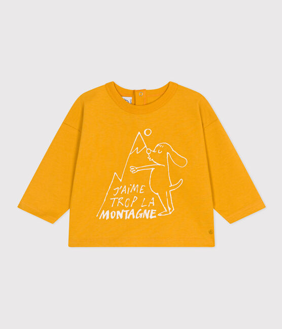 Tee-shirt manches longues en jersey bébé jaune BOUDOR