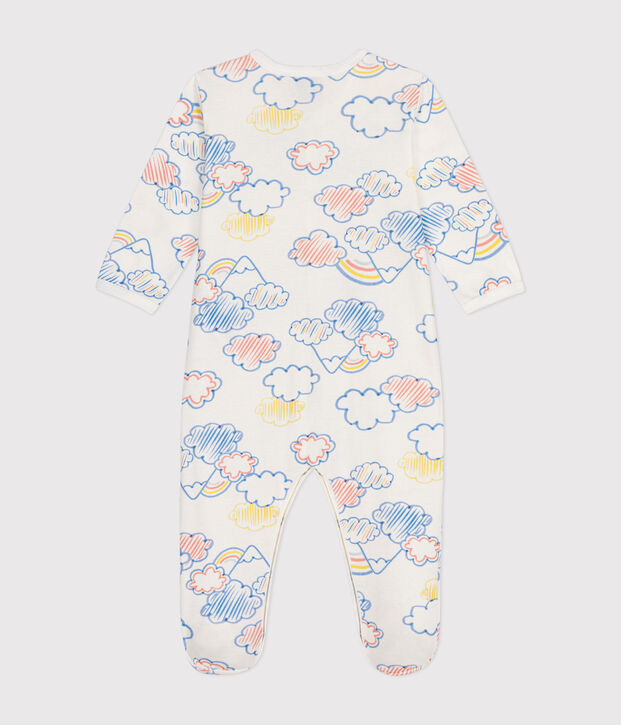 Pyjama en coton imprim&eacute; arc-en-ciel b&eacute;b&eacute; blanc/multicouleur