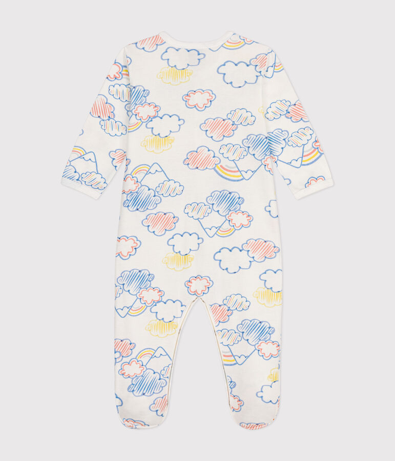 Pyjama en coton imprim&eacute; arc-en-ciel b&eacute;b&eacute; blanc MARSHMALLOW/blanc MULTICO
