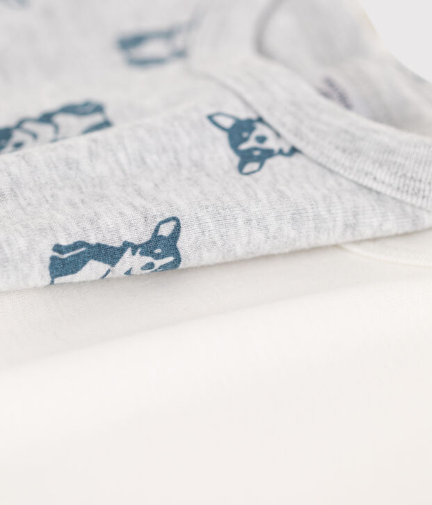 Lot de 2 tee-shirts manches courtes chien petit gar&ccedil;on en coton multicouleur