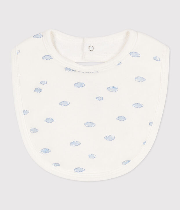 Bavoir imprim&eacute; en coton blanc/multicouleur