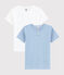 Lot de 2 tee-shirts manches courtes milleraies bleues petit garçon en coton biologique variante 1