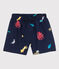 Short de bain bébé en matière recyclée bleu MEDIEVAL/blanc MULTICO