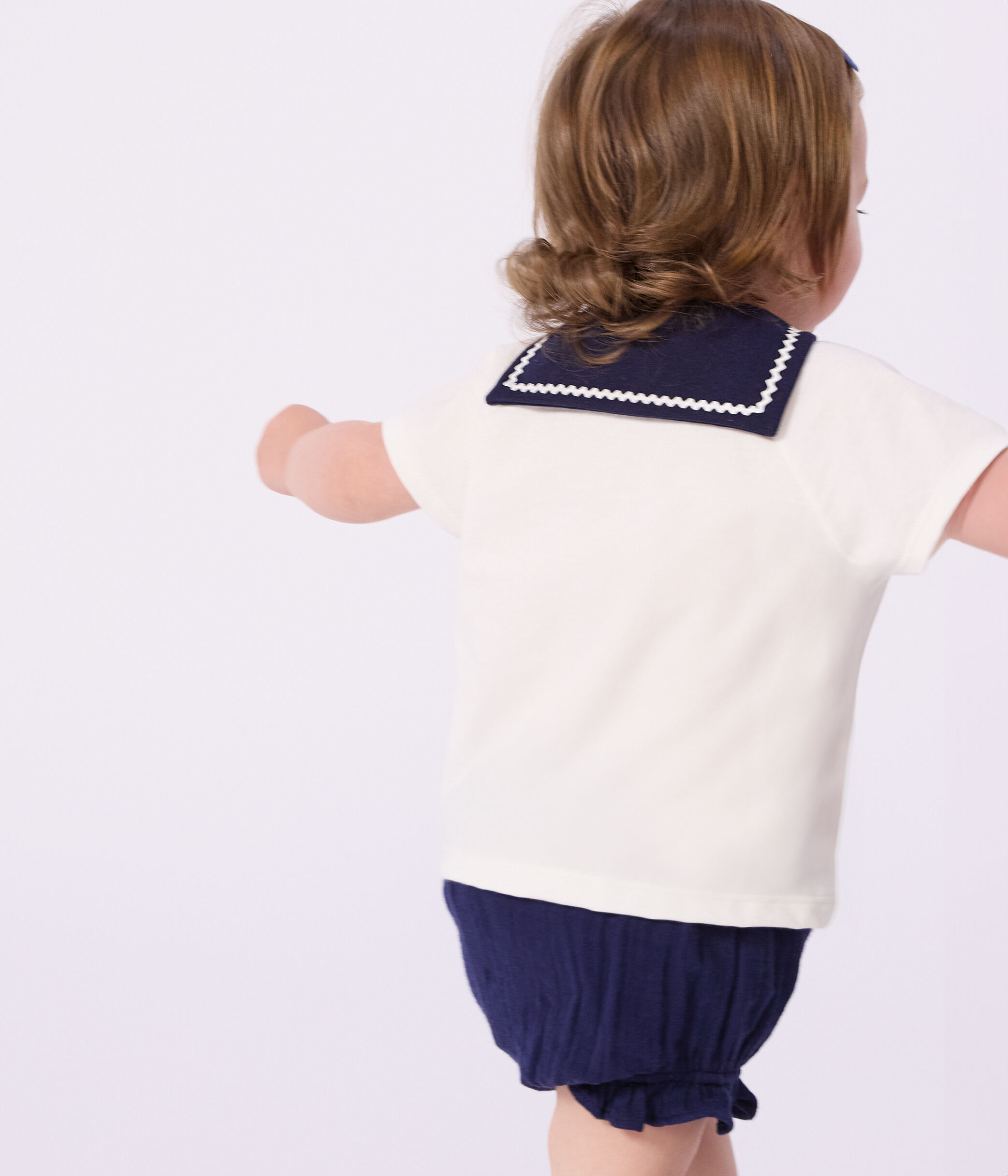 Pyjama Bébé 2 Pièces Petit Bateau - Style Marin Avec Col Et Cœur Brodé - Confortable Et Extensible - 13