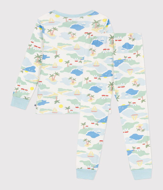 Pyjama enfant en coton imprimé blanc MARSHMALLOW/blanc MULTICO